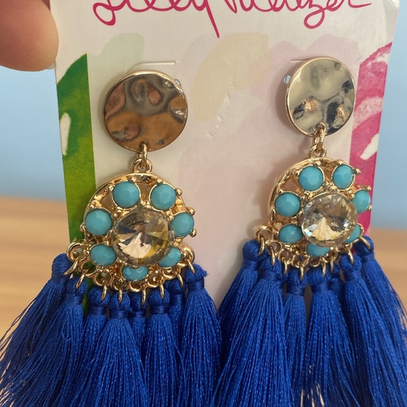 Lilly Pulitzer Blue Tassel Earrings NEW! - Picture 5 of 5